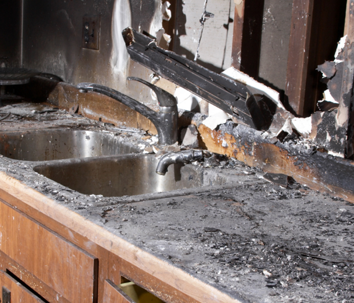 Fire Damage in Kitchen
